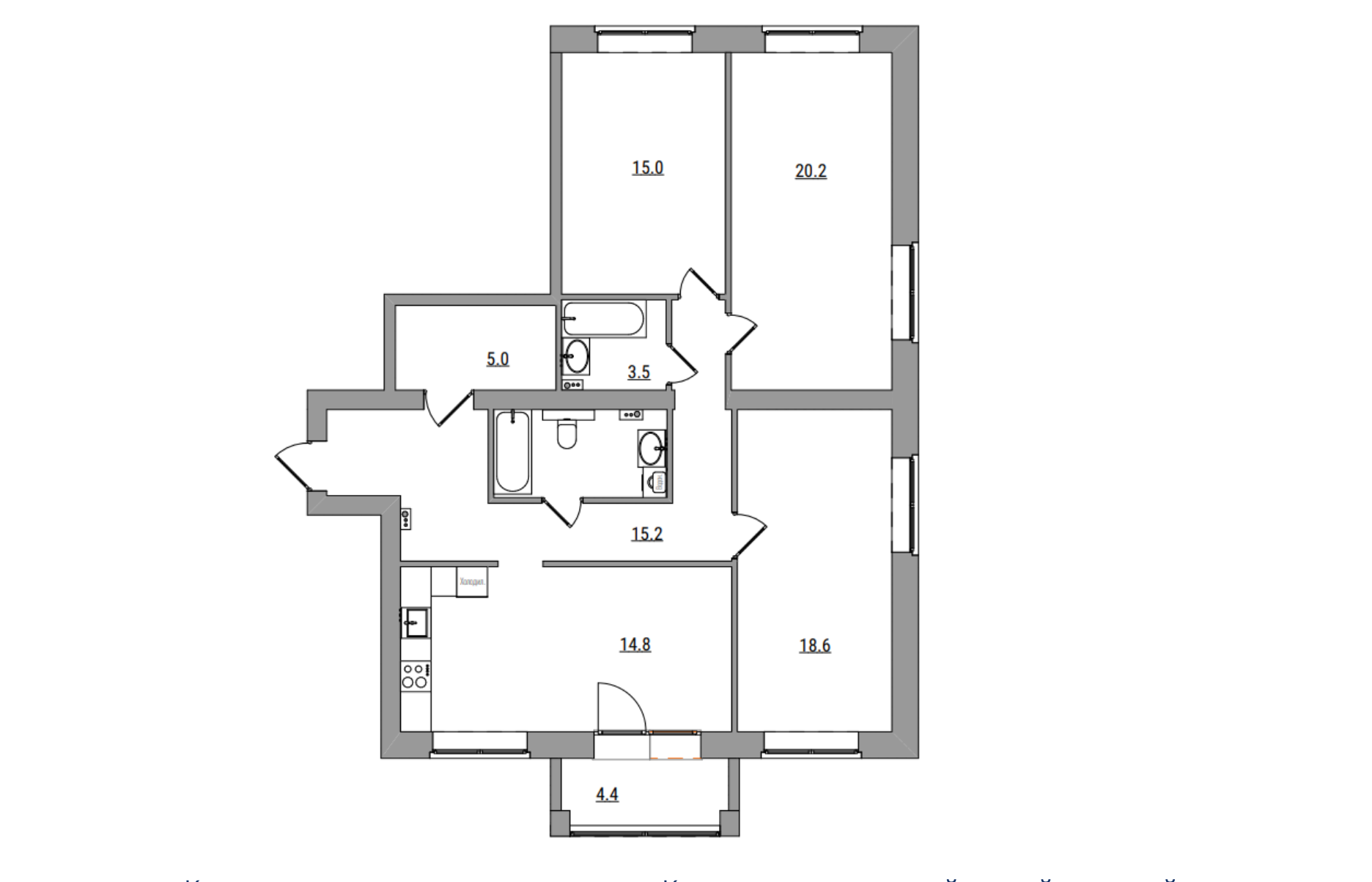 планировка квартиры 110 м2
